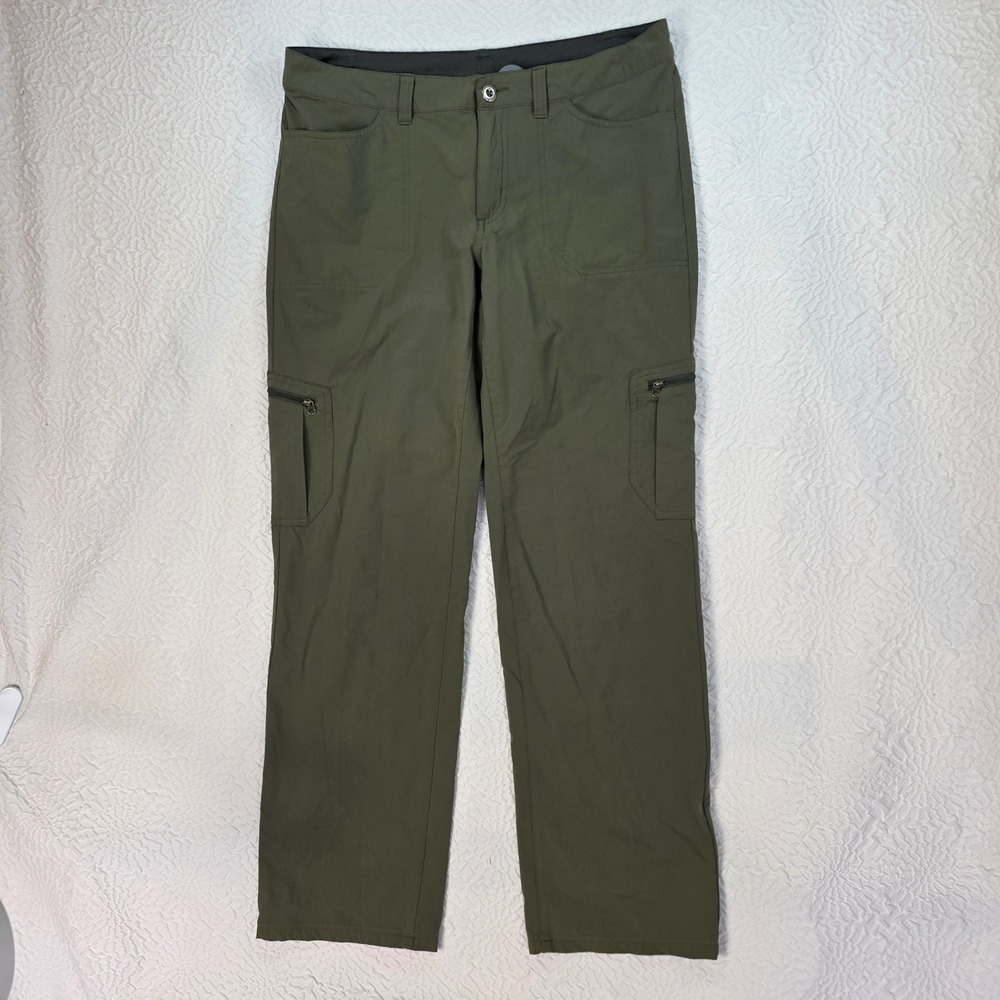 Patagonia Quandary Hiking Pants Womens 10 Olive Green Straight Leg Cargo Stretch